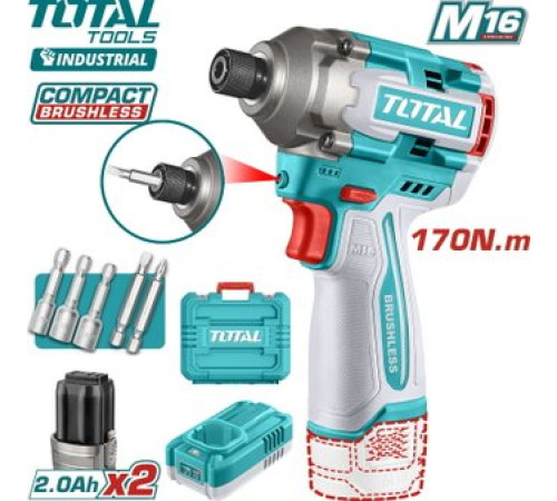 Винтоверт Total TIRLI16178 с 2-мя АКБ, кейс