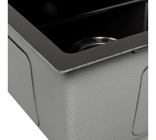 Кухонная мойка ARFEKA ECO AR 450*500 BLACK PVD NANO DECOR MILLET GRAINS