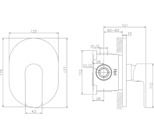 Смеситель Lauter Hidden 21СК157С-521-1
