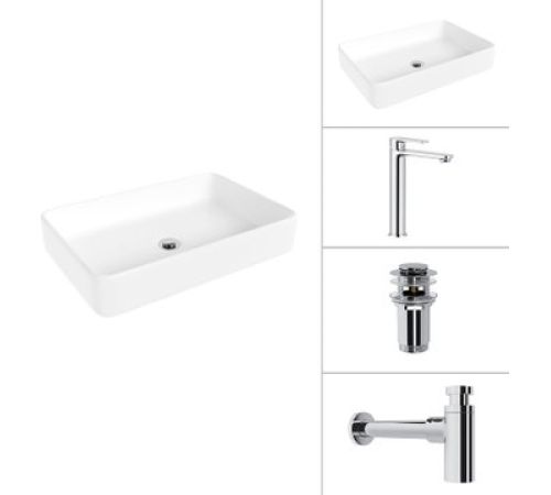 Умывальник Lauter 21842 + Moon 21СK81691C + сифон 21635CH + дон.клапан 21190CH хром