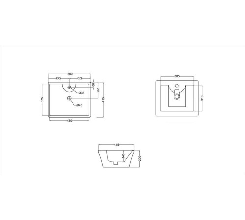 Умывальник Jaquar Fonte FNS-WHT-40931