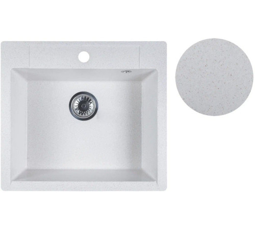 Кухонная мойка Marblan Cubi бежевый, с сифоном