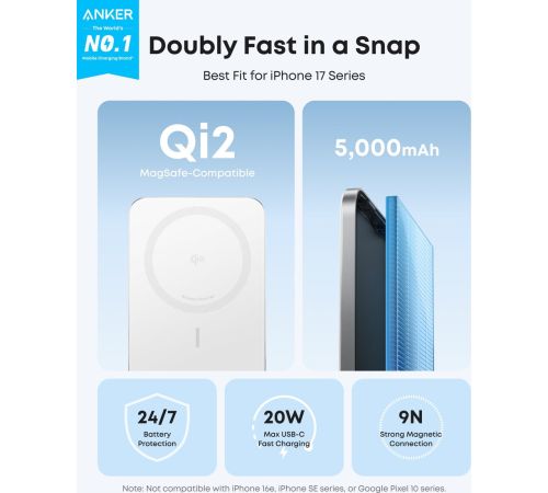 Внешний аккумулятор Anker Nano A1665 5000mAh белый