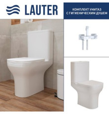 Унитаз напольный Lauter W236 2110236 + гигиенический душ Glow 21LT0223MW