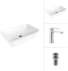 Умывальник Lauter 21370 + Moon 21СK691C с донным клапаном 21190CH хром