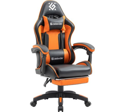Игровое геймерское кресло Defender Sorang черный/оранжевый