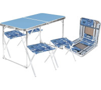 Стол со стульями Nika складной стол влагостойкий и 4 стула ССТ-К2 голубой