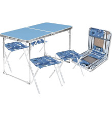 Стол со стульями Nika складной стол влагостойкий и 4 стула ССТ-К2 голубой