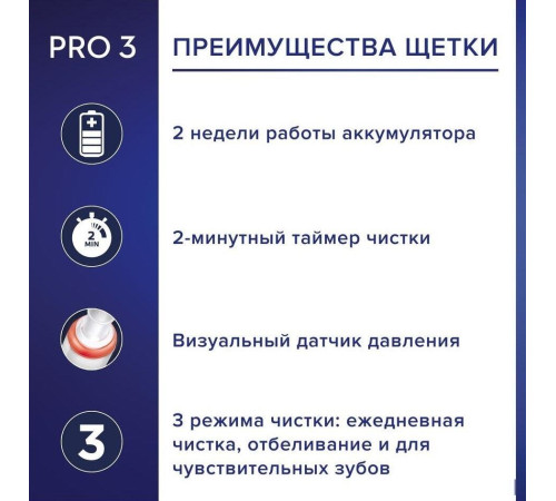 Электрическая зубная щетка Oral-B Pro 3 3500 Cross Action D505.513.3X
