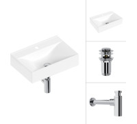 Умывальник Lauter 21887B + клапан 21190CH + сифон 21635CH хром