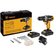 Дрель-шуруповерт Deko Banger 20V ONE + Set 63 083-1043 с 2-мя АКБ, кейс