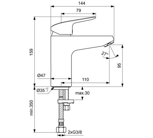 Смеситель Ideal Standard Ceraflex B1714AA