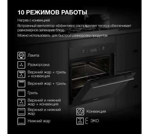 Электрический духовой шкаф Hyundai HEO 6650 BG