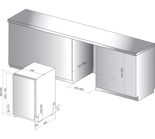 Встраиваемая посудомоечная машина Hotpoint HSIC 3T127 C