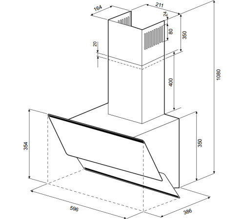 Кухонная вытяжка Krona Irida 600 White Push Button