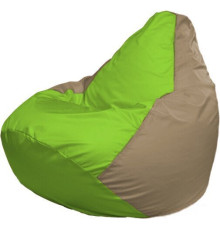 Кресло-мешок Flagman Груша Макси Г2.1-186 бежевый темный/салатовый