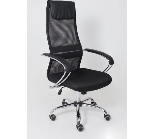 Офисное кресло AksHome First CH ткань/сетка, черный