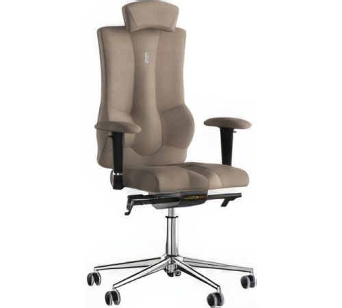 Офисное кресло Kulik System Elegance азур/хром, карамель с подголовником