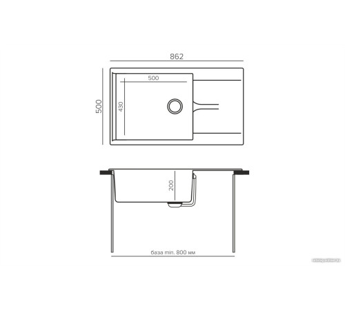 Кухонная мойка Polygran Gals 862 светло-серый