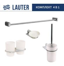 Набор аксессуаров для ванной Lauter 21SH2081 + 21SH2051 + 21SH42011 + 21SH2111 Chrome, 4 предмета