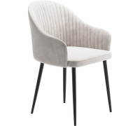 Стул с подлокотниками Табурет Шелл Бренди 02 молочный/черный каркас