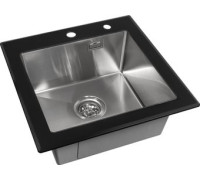 Кухонная мойка ARFEKA ECO AR 500*500 GS BLACK GLASS + SATIN
