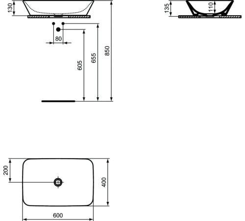 Умывальник Ideal Standard Connect Air 60 E034801