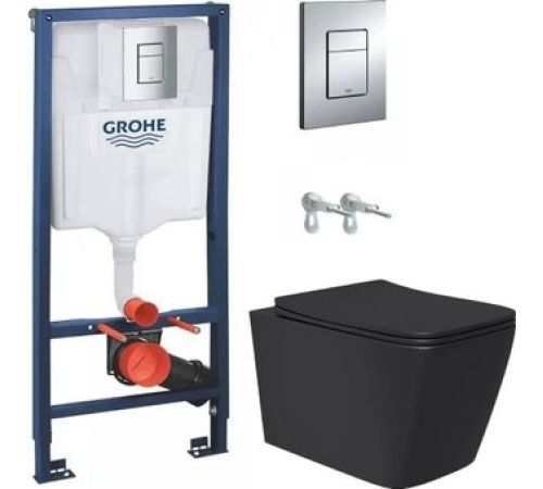 Унитаз подвесной Lauter Magdeburg 21103EC +GROHE Rapid SL 38772001 черный матовый