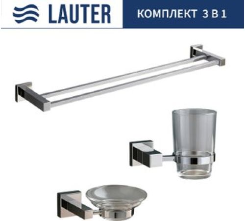 Набор аксессуаров для ванной Lauter 21SH6061 + 21SH6051 + 21SH6021 Chrome, 3 предмета