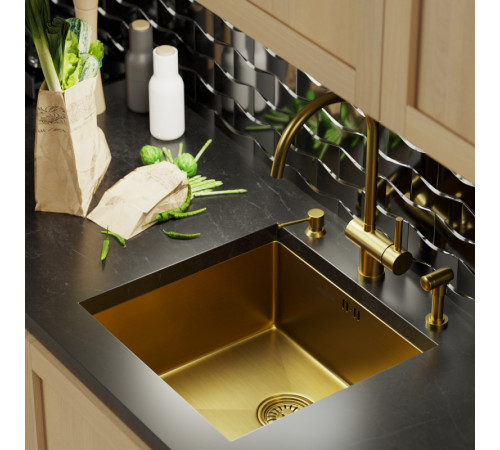 Кухонная мойка Mixline 548566 золото, 3 мм