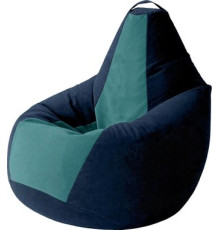 Кресло-мешок Kreslomeshki Груша Kombo XXXL GKV-145x100-TSBI темно-синий/бирюза