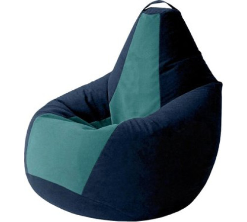 Кресло-мешок Kreslomeshki Груша Kombo XXXL GKV-145x100-TSBI темно-синий/бирюза