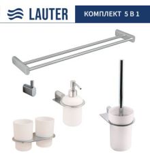 Набор аксессуаров для ванной Lauter 21SH2081 + 21SH42091 + 21SH2091 + 21SH42021 + 21SH2111 Chrome, 5 предметов