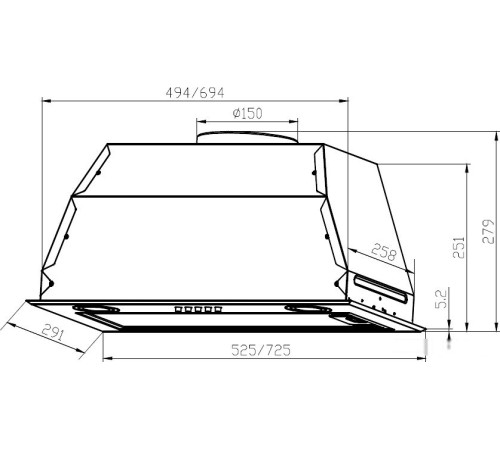 Кухонная вытяжка LEX GS Bloc P 600 черный