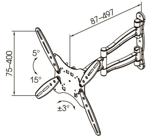 Кронштейн для телевизора Kromax Techno-5 белый