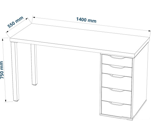 Стол Mebelain Ingar 2/5T белый