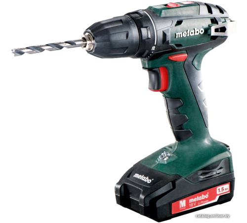 Дрель-шуруповерт Metabo BS 18 602207550 с 2-мя АКБ 1.5 Ah, кейс