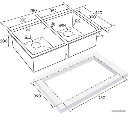 Кухонная мойка Paulmark Kroner 75 PM217551-GM