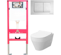 Унитаз подвесной Керамин Бари Slim МЛ Премиум c кнопкой K5236-К-EEA1 микролифт