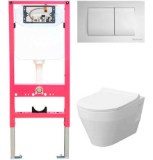 Унитаз подвесной Керамин Бари Slim МЛ Премиум c кнопкой K5236-К-EEA1 микролифт