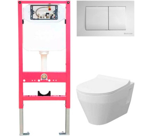 Унитаз подвесной Керамин Бари Slim МЛ Премиум c кнопкой K5236-К-EEA1 микролифт