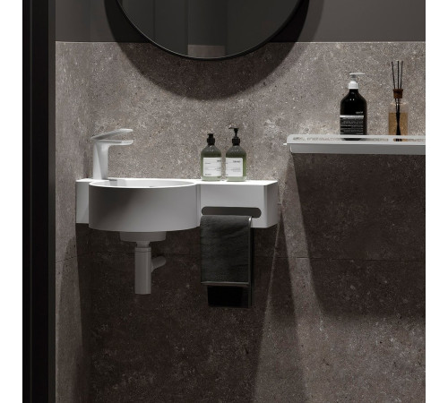 Умывальник Belux Аврора 550 L 18, белый матовый/Solid Surface