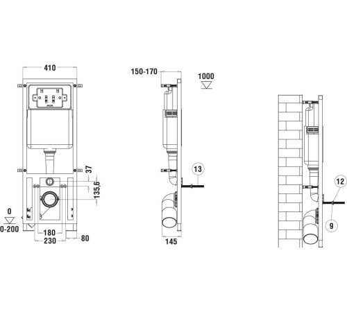 Унитаз подвесной WeltWasser Marberg 410 + Nesenbach 004 GL-WT + Mar 410 SE