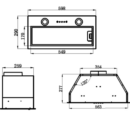Кухонная вытяжка MAUNFELD Trapeze 602M белый
