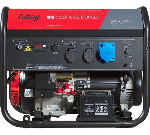 Бензиновый генератор Fubag BS 7500 A ES Duplex с коннектором автоматики