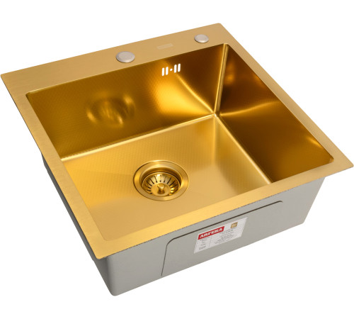 Кухонная мойка ARFEKA Eco AR 500*500 Gold PVD Nano Decor