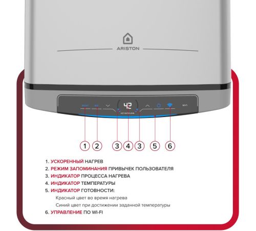 Накопительный электрический водонагреватель Ariston Velis Lux Abse Dry Wifi 100