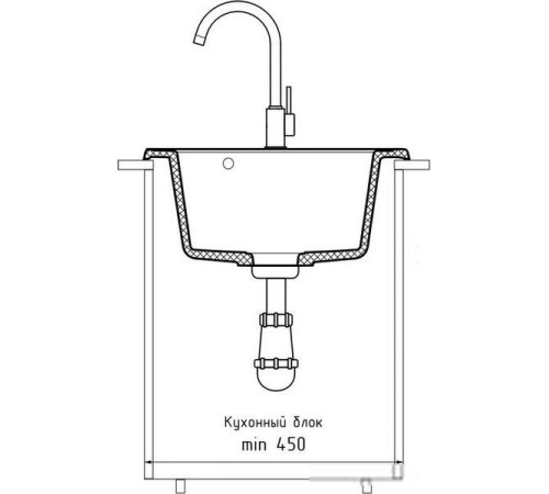 Кухонная мойка GranFest QUARZ Z-08 темно-серый