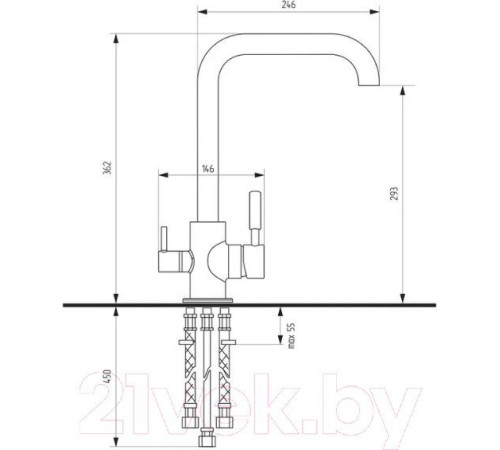 Смеситель Ulgran 019-343 антрацит