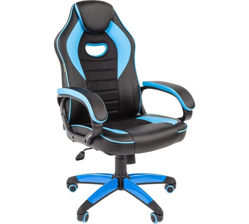 Кресло CHAIRMAN Game 16 черный/голубой
